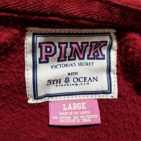 Victoria's Secret PINK hoodie Large Virginia Tech graphic collegiate zip up VT - Picture 15 of 16